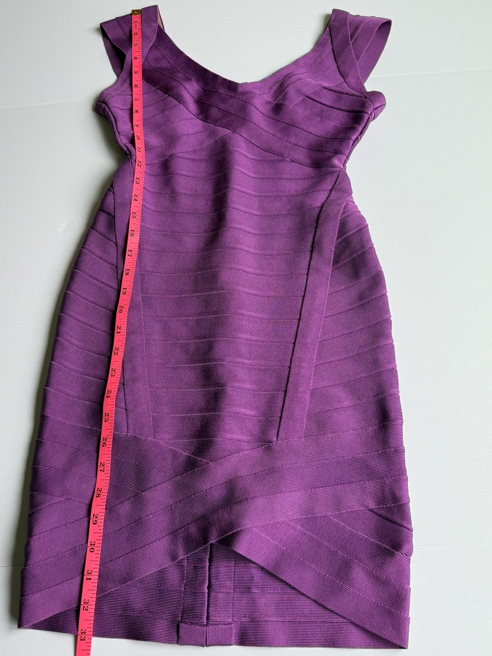 HERVÉ LÉGER Nicolette Purple Bandage Dress Bodycon Mini, Size S - Picture 8 of 8